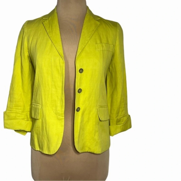 Vince size 2 blazer in Citrus yellow green spring summer lightweight blazer - Picture 3 of 8